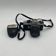 Pentax ME Super 50mm Film Camera Black Working w/ Lens  Flash