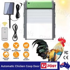 Automatic Chicken Coop Door Solar Powered Opener with Timer Light Sensor Remote