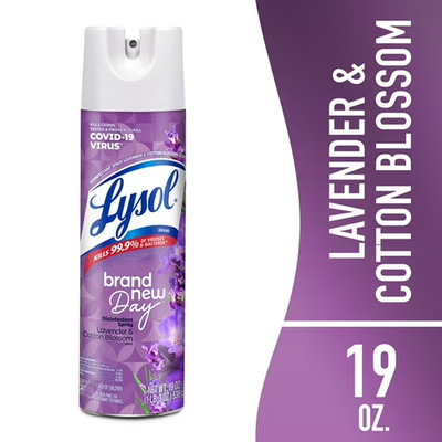 Lysol Disinfectant Spray, Sanitizing and Antibacterial Spray, Lavender & Cotton
