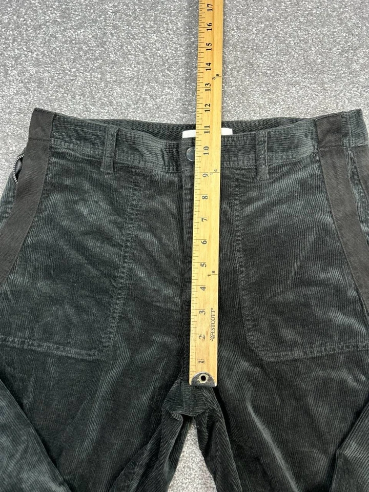 Pantalones de chándal Anthropologie de pana para mujer 10 negros de algodón tiro alto pierna cónica Foto 4 de 4