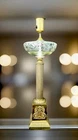 Victorian Corinthian Column Banquet Brass Table Lamp 31" Tall Vintage