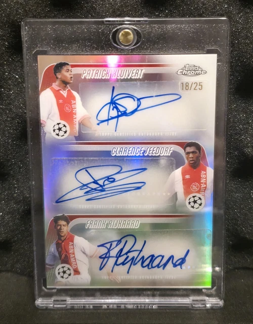 2025-26 Topps Chrome UCC Triple Auto Kluivert Seedorf Rijkaard /25 AFC Ajax