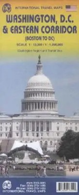 International Travel Map ITM Washington DC & Eastern Corridor (Boston to DC)