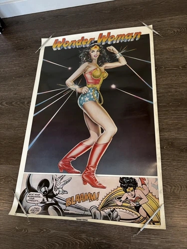 Vintage Original Wonder Woman Poster 23"x35" by Thought Factory 1977 DC Comics