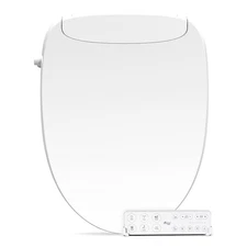 BIO BIDET HORIZON PLASTIC ELONGATED SOFT CLOSE HEATED BIDET TOILET SEAT - WHITE