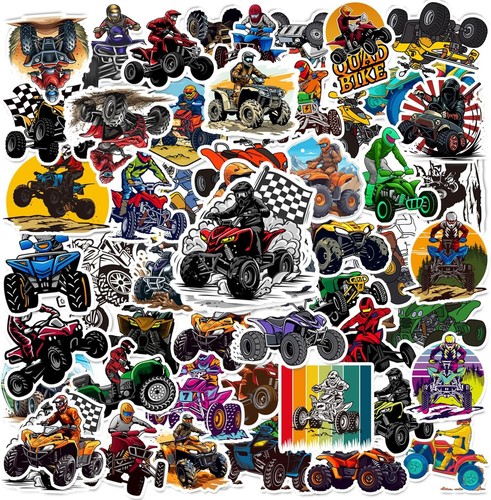 50PCS Four Wheeler ATV Quad Bike Stickers Dirt Bike Decals Party Favors ...