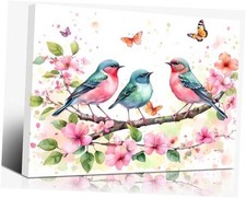 Framed Watercolor Framed 12"x16" - Framed Watercolor Birds Wall Art Prints