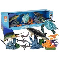 Lean Toys Set Meerestiere Tiere Meerespflanzen Aquarium Fische Figuren Panorama