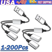 USB A Splitter USB A Male to 2 Female USB Y Splitter USB Splitter for Laptop Lot