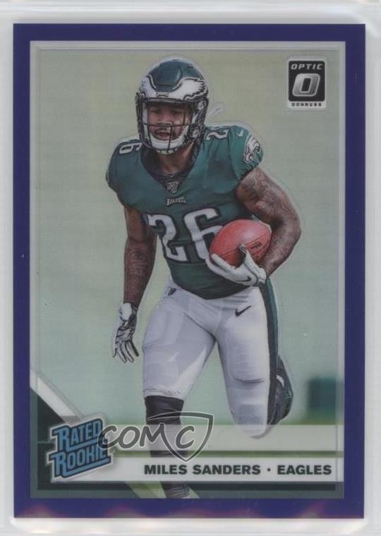 2019 Panini Donruss Optic Rated Purple Prizm 25/50 Miles Sanders Rookie RC 13c1