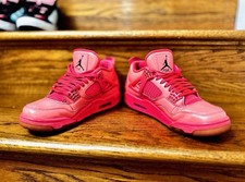 Women  s Pink Air Jordan 4 Retro NRG  Hot Punch  With Jordan Tag
