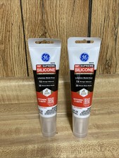 2 Pack GE Supreme Waterproof Silicone Sealant 2.8 fl oz Tube White New