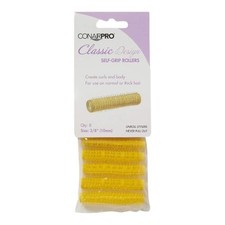 Conair Professional 3/8 Inch Classic Style Self Grip Rollers, Yellow, 8 Pack