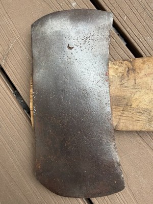 Vintage Double Bit Cruiser Axe Crescent Moon Stamp 36  Handle 4.5 lb Antique
