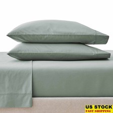 Ultra Soft 300 Thread Count Cotton Percale Sheet Set Full Bed W/ Pillowcases New