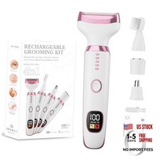 Electric Razor for Women, 4-in-1 Bikini Trimmer  Body Shaver for Nose Hair