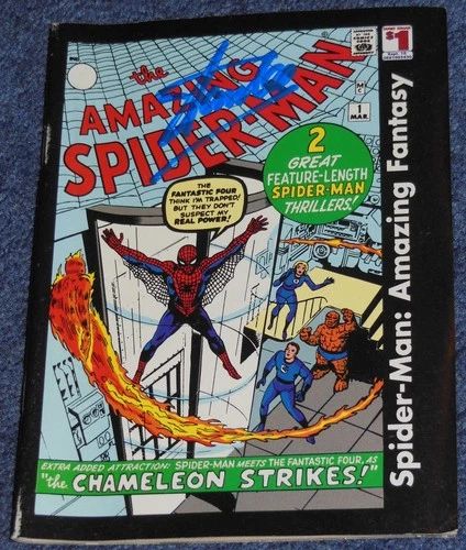 SPIDER-MAN #1/AMAZING FANTASY #15~SIGNED STAN LEE~2005 REPRINT~MARVEL~COA~DITKO