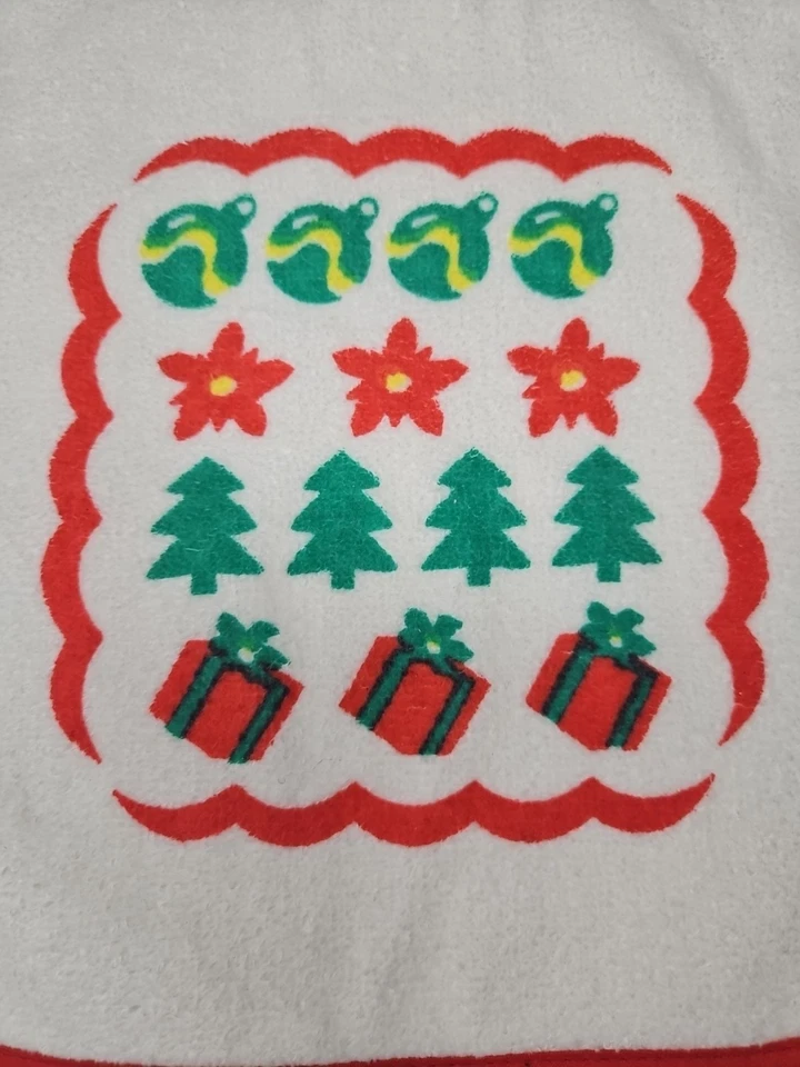 Babero de bebé vintage de tela de rizo Dee Givens & Co suéter de Navidad árbol regalo algodón Foto 3 de 4