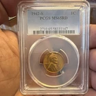PCGS 1942-S Lincoln Wheat Cent 1C MS65 RD Copper Cert# 58331147