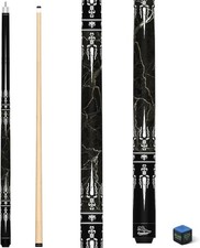 Pool Cue Stick 58 Inch 2-Piece Billiard Cue W/ Geometric Sword Inlays Unwrapped