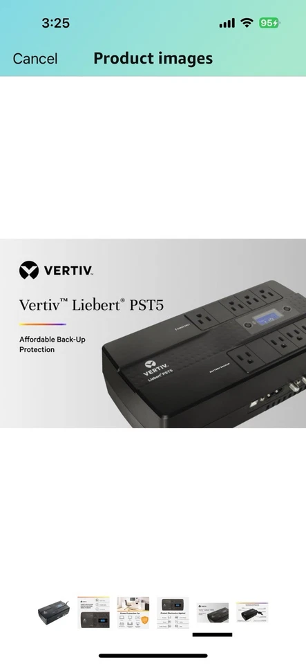 Vertiv Liebert PST5 UPS - 850VA/500W 120V Standby Power, 8 Outlets, Battery Back - Image 4 of 4