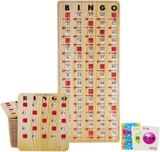 Jam-Proof Bingo Cards with Sliding Windows, 25 Reusable Shutter Cards, 75 Callin