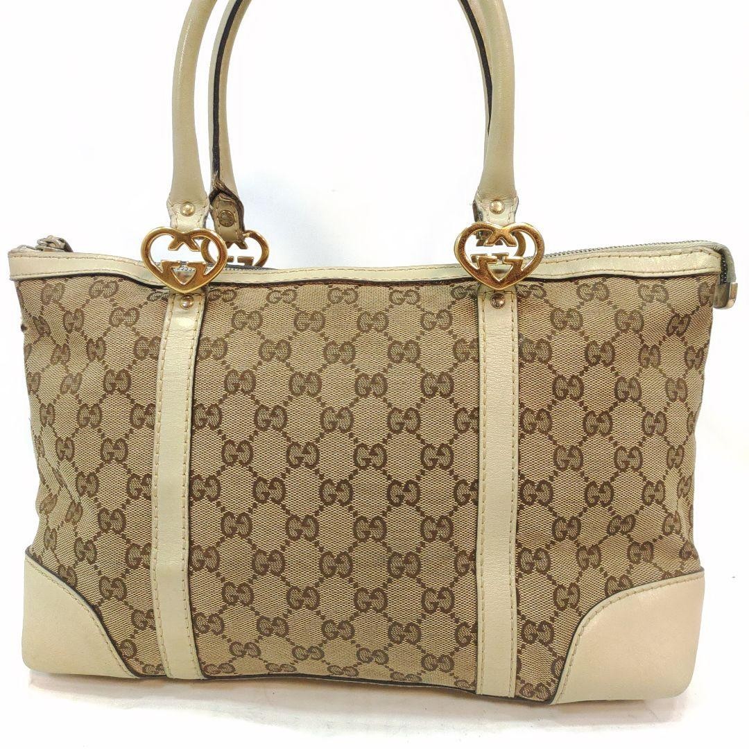 Borsa Gucci Twins Tote Bag in pelle tela A4 bianca modello GG usata - dal...