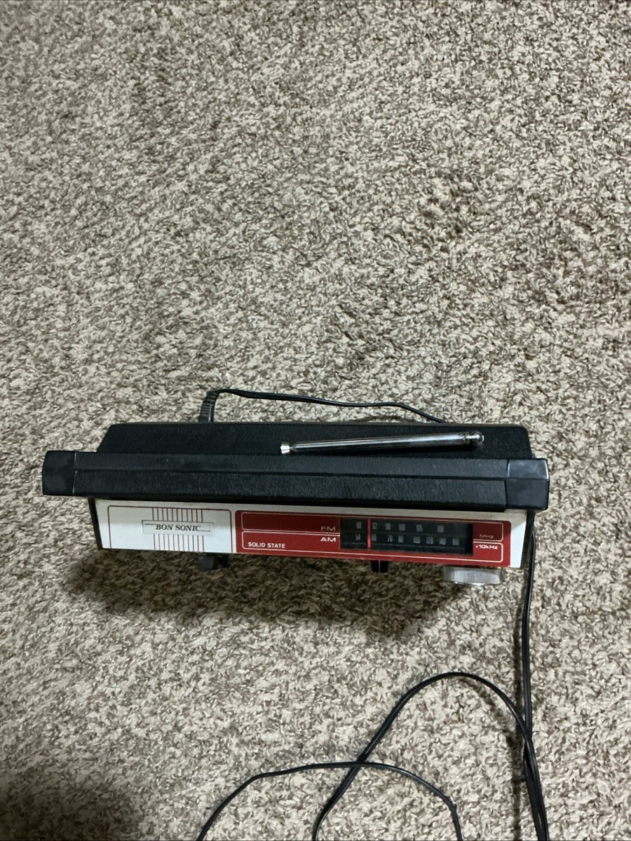 Vintage BON SONIC Portable AM/ FM Radio 8-Track Player