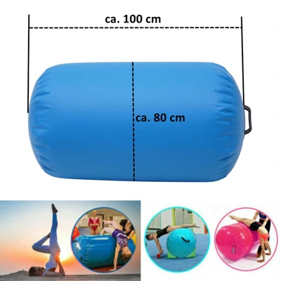NISORPA Air Rolle Track 100x80cm Tumbling Yoga Gymnastik Aufblasbar Turnmatte Blau NEU