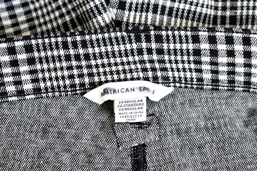 Women's American Eagle Plaid Soft Pants Casual 24 Regular Black NEW NO TAG - Picture 8 of 9