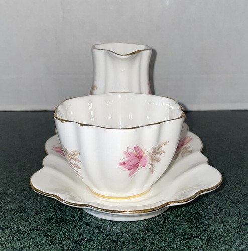Vintage Old Royal Bone China Mini Creamer Open Sugar Bowl & Tray Stunning & EUC - Picture 4 of 14