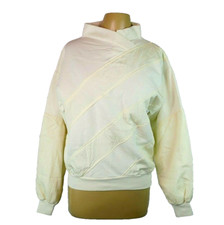 VTG 80s PUMA Ivory Moc-Neck Windbreaker Track Mens Jacket Sweatshirt Size M