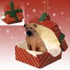 Bullmastiff Dog Red Gift Box Holiday Christmas Ornament