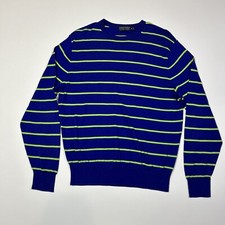 Ralph Lauren Polo Golf Mens Sweater Size Medium Blue Striped Pima Cotton