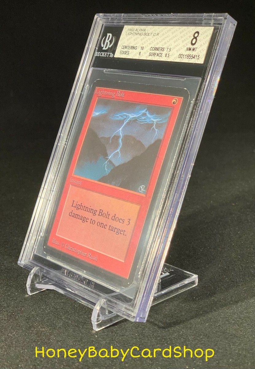 MTG Limited Edition Alpha 1993 Lightning Bolt BGS 8.0 NM/MT Old