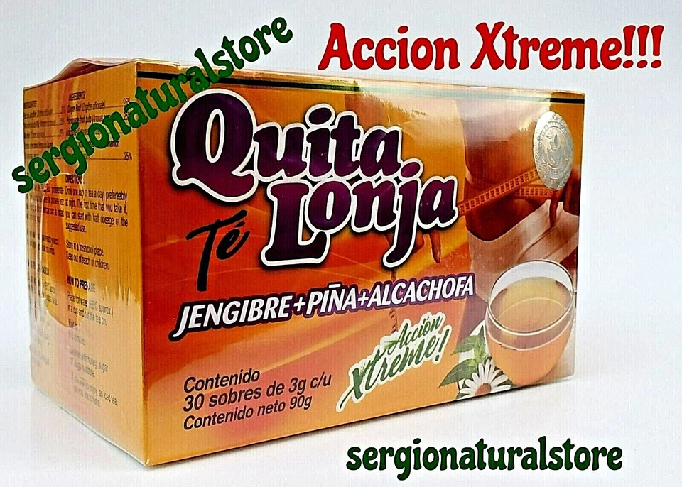 3 Boxes Te Quita Lonja Tea Jegibre + Piña 90 Bags Accion Xtreme! 100% Efectivo - Image 2 of 4