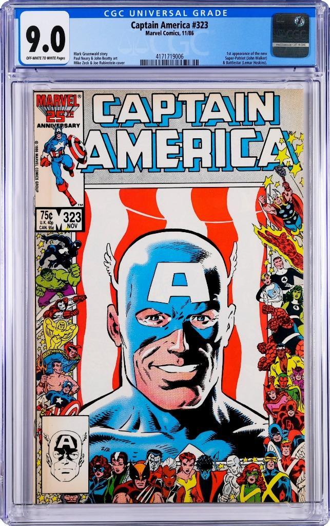 Captain America #323 CGC 9.0 GRADED Marvel Comic 1st - Super  