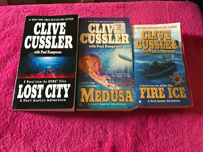 Clive Cussler 3 Book Lot -Kurt Austin Adventures/The Numa Files -Fire Ice & More