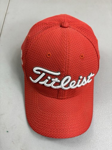 Sombrero de Golf Titleist Naranja Edición Tour Pro V1 FJ Foot Joy Ajustado S/M Flex Fit Malla - Imagen 2 de 9