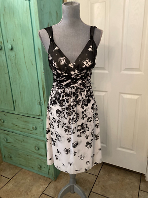 WHITE HOUSE BLACK MARKET, SLEEVELESS, BLACK & WHITE, LINED, A-LINE DRESS, 2  | eBay