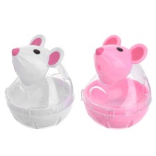 2 Pcs Cat Treat Balls Smart Interactive Toy Rewarding Tumbler Rolling