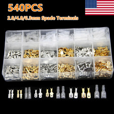 540pc Assorted Insulated Electrical Wire Terminal Crimp Connectors Spade Set Kit