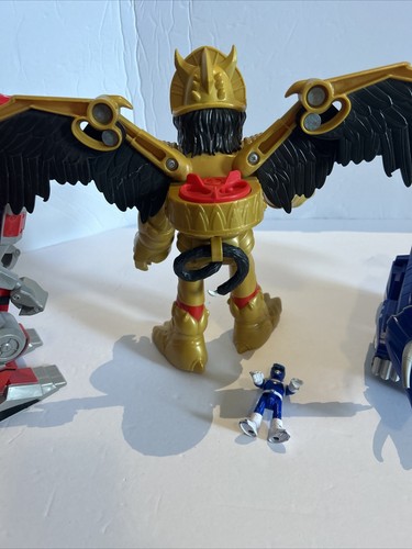 Lot Dinosaur Imaginext Mighty Morphin Power Rangers Triceratops Rex Zord Goldar - Picture 7 of 11