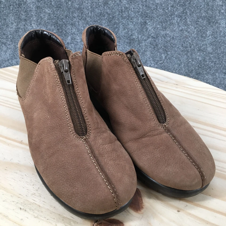 Aerosoles Botas Zapatos Mujer 7 M Landfall Botines Marrón Cuero Cremallera Frontal Foto 3 de 4