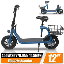 Electric Scooters Adult with Seat Folding Off Road E-Scooter Commuter LED Light