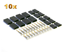✅ 10 Paia Servo Spina Placcata Oro JST-SH Graupner JR Servo Crimp Set 3 Pin RC ✅