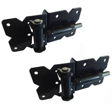 Stainless Steel Self Closing Spring Loaded Vinyl Gate Hinges - Black - (Pair)