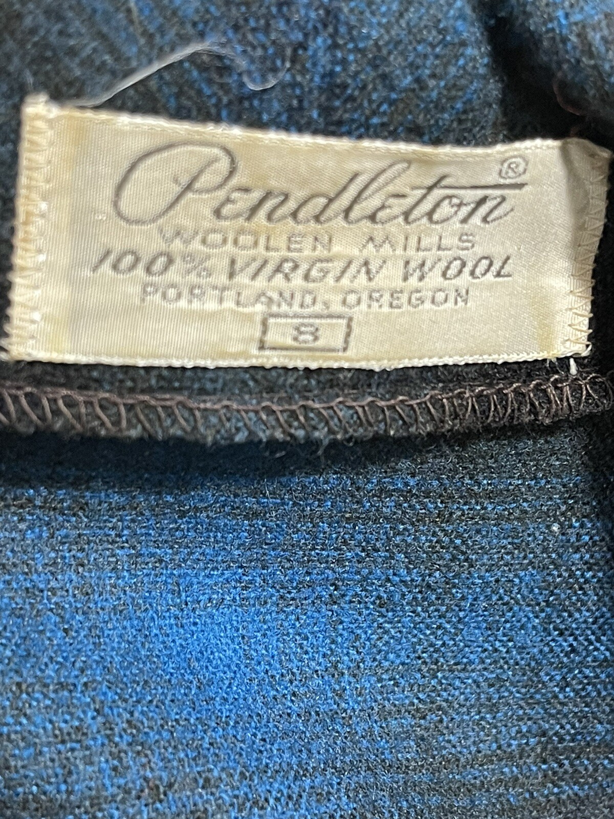 Vintage PENDLETON Plaid Blue Wool Button Front Sh… - image 5