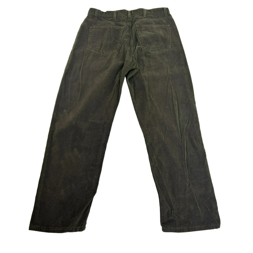 Saddlebred 男式灯芯绒裤子 36x30 棕色经典合身棉质口袋纽扣 — 第 2/4 张图片