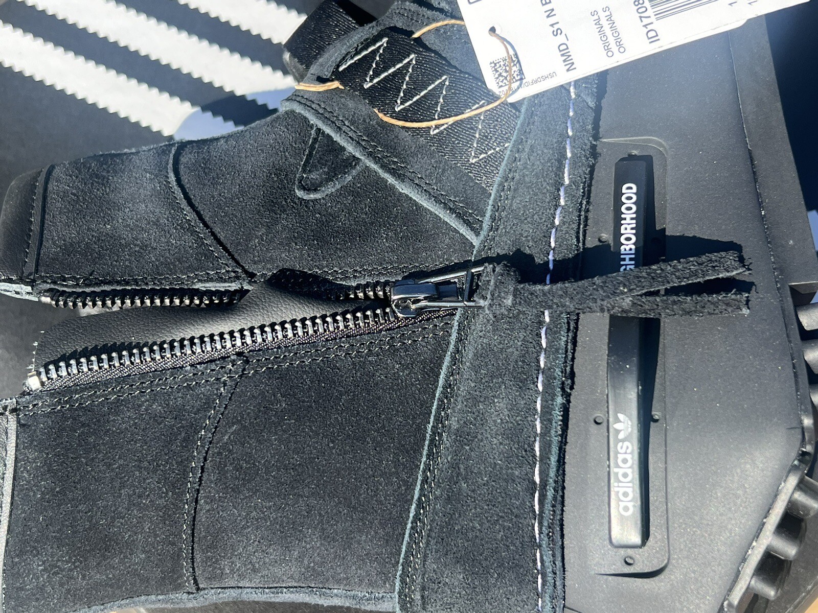 Size 11 Adidas Neighborhood NMD_S1 Originals Black Suede Boots ID1708 image 8